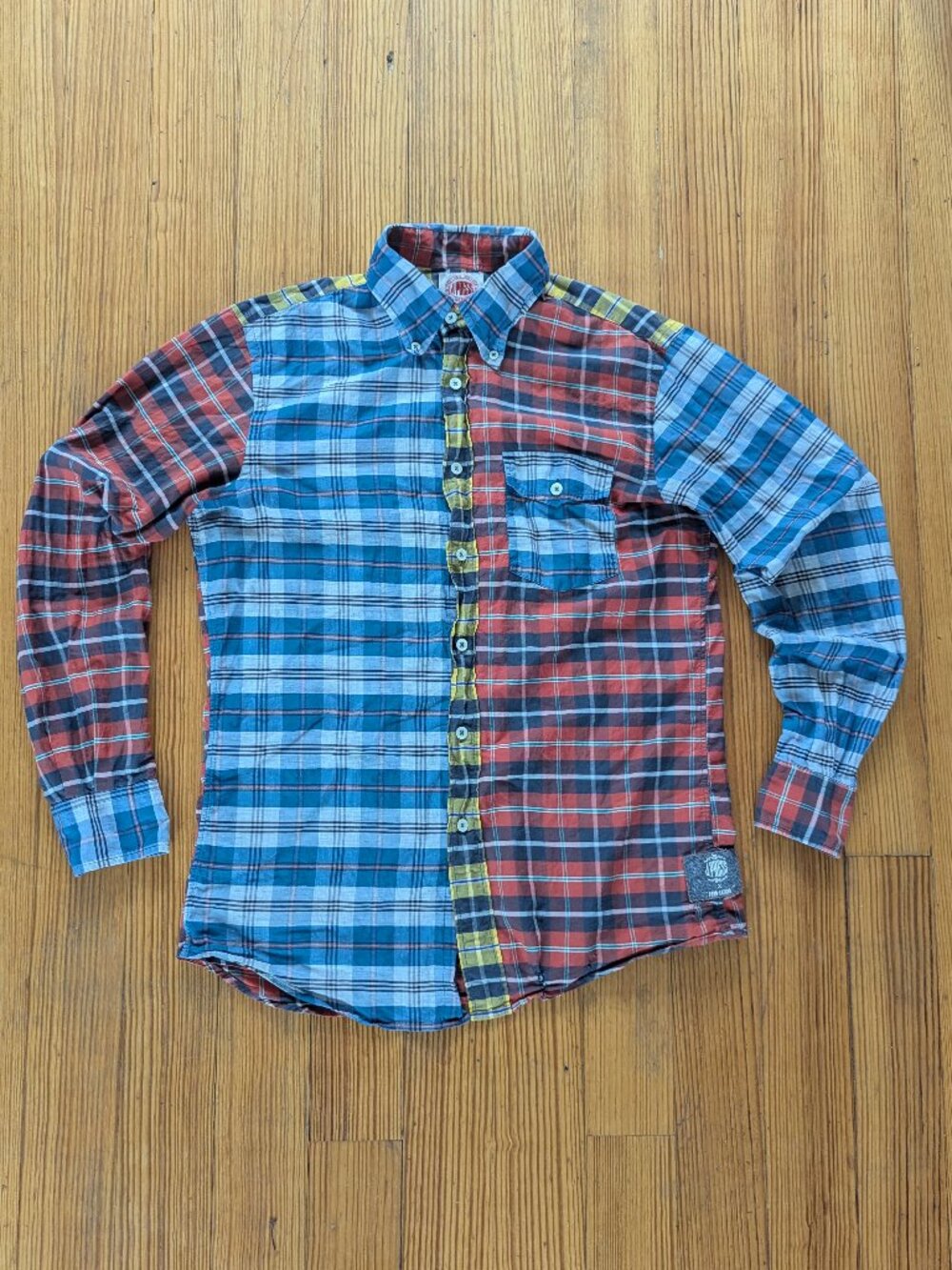 J Press Todd Snyder Collaboration Mens Small Grid Plaid Oxford Shirt Portugal